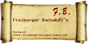 Freiberger Barnabás névjegykártya